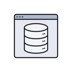 Poster - Site database icon. High quality coloured vector illustration.