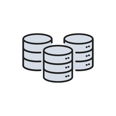 Poster - Three database icon. High quality coloured vector illustration.