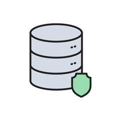Poster - Database defense icon. High quality coloured vector illustration.