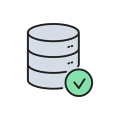Poster - Database work icon. High quality coloured vector illustration..