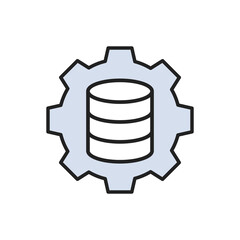 Poster - Making changes to the database icon. High quality coloured vector illustration.