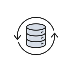 Poster - Database recovery icon. High quality coloured vector illustration.