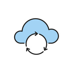 Poster - Access to cloud storage icon. High quality coloured vector illustration.