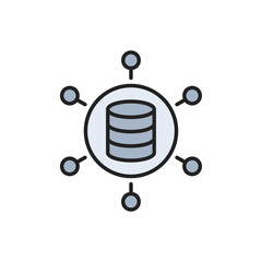 Poster - Access to the database icon. High quality coloured vector illustration.