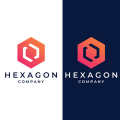Wall Mural - Logo box hexagon or cube and technology hexagon logo creative simple logo.By using modern template vector illustration editing.