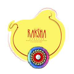 Wall Mural -  Indian festival Raksha Bandhan Greeting Card Template Design with sweets ,rakhi and creative text. 
