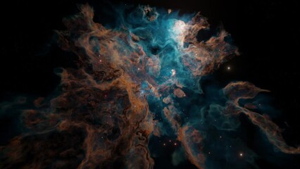 Wall Mural - 4K 3d animation - Zooming into a nebula