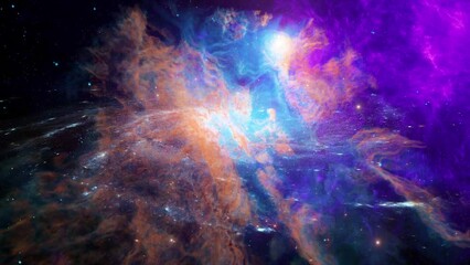 Wall Mural - 4K 3d animation - Zooming into a nebula
