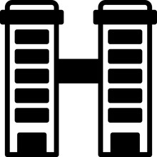 Twin Tower Glyph Icon