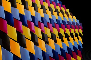Poster - abstract background from colorful cubes. 3d illustration. 3d render.