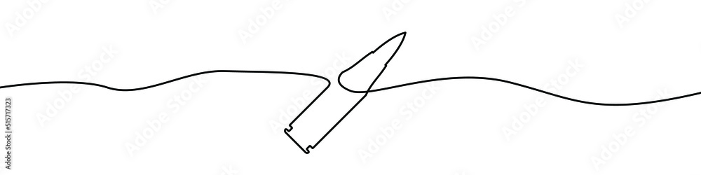 Bullet continuous line drawing vector. One line bullet vector background. Bullet linear icon. Continuous outline of a bullet.
