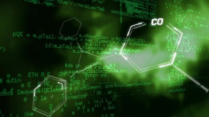 Poster - Animation of chemical formulas and data processing in green digital space