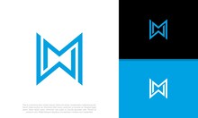 Initials M. WM Logo Design. Initial Letter Logo.	