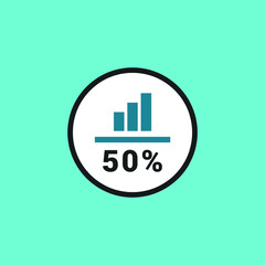 Wall Mural - statistics percentage pie chart vector icon illustration sign 