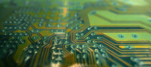 Circuit Board Background. Electronic Circuit Board Texture. Computer Technology, Digital Chip, Electronic Pattern. Tech Texture. Technology System With Digital Data.