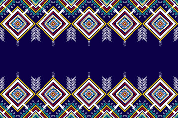 Ikat ethnic seamless pattern design. Aztec fabric carpet mandala ornaments textile decorations wallpaper. Tribal boho native ethnic turkey traditional embroidery vector background 