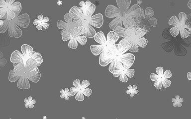 Poster - light gray vector abstract pattern with flowers.