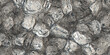 Seamless luxurious rough raw silver rock ore background texture. Tileable metallic reflective crystal cut unprocessed mineral repeat pattern. Luxury concept wallpaper backdrop. 8K 3D rendering..