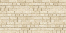 Seamless Old Sandstone Brick Wall Background Texture. Tileable Antique Vintage Stone Blocks Or Tiles Surface Pattern. Rustic Cottagecore Wallpaper Or Backdrop. High Resolution 3D Rendering. .