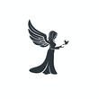 © iconation - illustration of angel, angel icon, vector art.