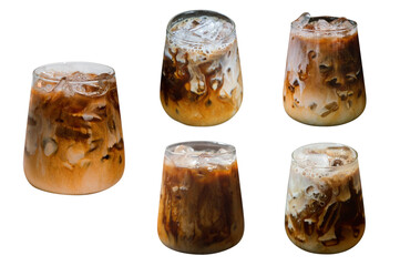 Sticker - set of isolate iced coffee on a white background