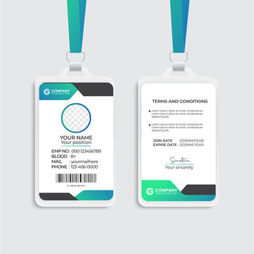 Modern and creative corporate company employee id card template