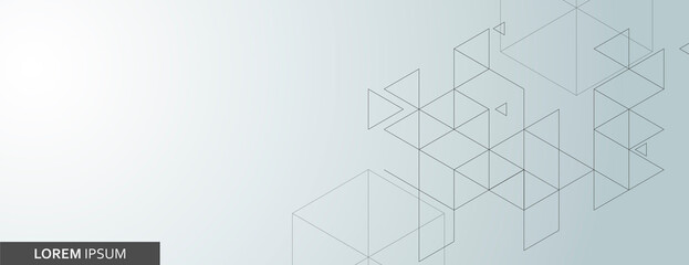 Poster - Vector banner design. White background with hexagon and triangles pattern