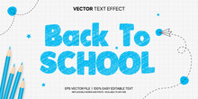 Back To School Pencil Color Drawing Editable Text Effect