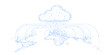 © cofficevit - Global Infrastructure Storage and Sharing Technology On White Background, Big Data Center, Future Infrastructure, Digital Cloud Computing Concept.