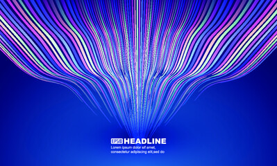 Poster - Abstract textured background of wavy ribbons moving from top to bottom