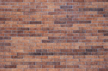 New Red And Brown Brick Wall Horizontal Texture. Brick Wall Backdrop. Stonewall Wallpaper. Vintage Wall