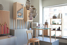 Showroom With Scandinavian Design Furniture And Lamps