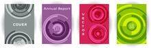 Annual Report Cover Page Layout Vector Collection With Aim Goal Circle Pattern Concept.
