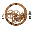 Wooden clockwork mechanism. Separate hands.