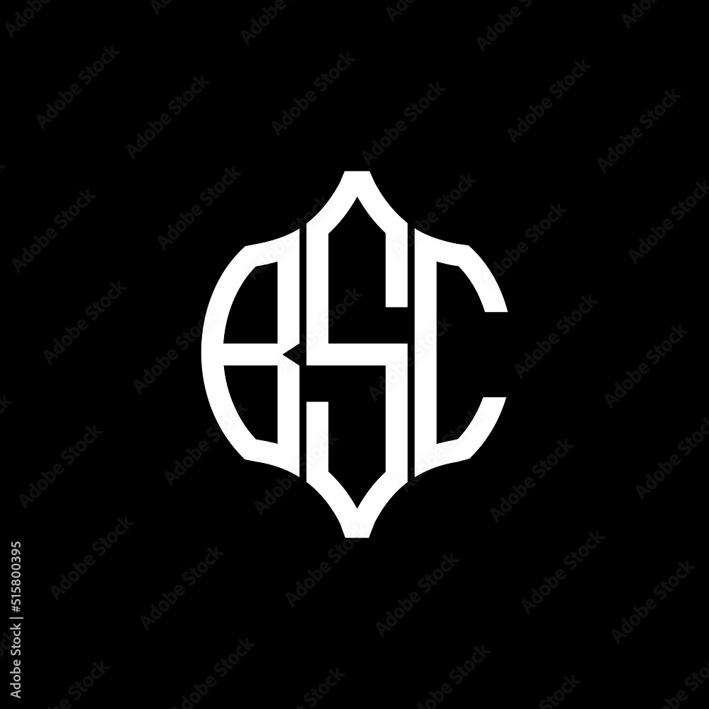BSC letter logo. BSC best black ground vector image. BSC Monogram logo ...