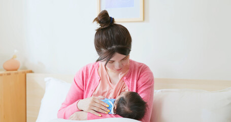 Poster - asian mother breastfeeding baby