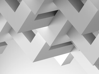 Wall Mural - Abstract white parametric architecture template. 3d