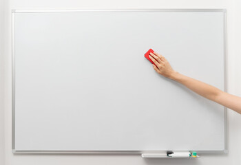 Wall Mural - Image of white board with small cads and to do list. Magnetic white board.