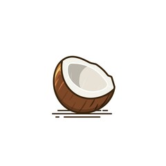 Wall Mural - Half Coconut icon vector illustration 