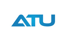 Connected ATU Letters Logo Design Linked Chain Logo Concept

