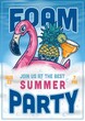 Summer party flyer vintage colorful