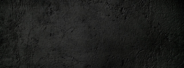 Wall Mural - Black wall scary or dark gray rough grainy stone texture background. Black concrete for background.