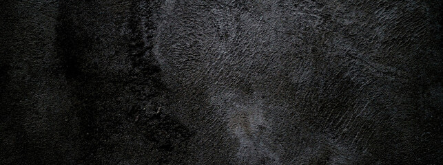 Wall Mural - Black wall scary or dark gray rough grainy stone texture background. Black concrete for background.