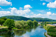 River Werra in Witzenhausen Germany. natural landscape.