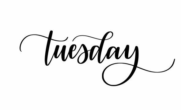 Tuesday cute modern calligraphy word