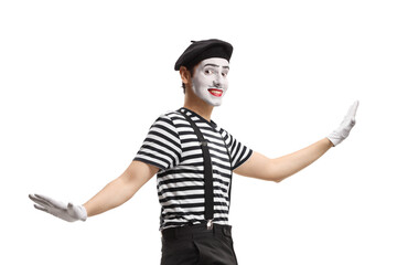 Wall Mural - Funny mime dancing