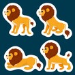 © Tatik22 - Lovely lions. Social media stickers. Design elements.