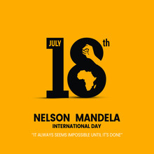 Nelson Mandela Day July 18, Vector Poster Design