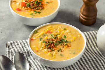 Canvas Print - Homemade Summer Corn Chowder