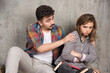© rastockinc - Young girl offended by man in plaid short